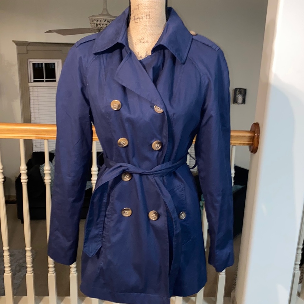 Women’s trench/rain jacket – size small – navy - barely worn